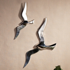 Nástenná dekorácia hliníková Flying bird, 34 cm - 2