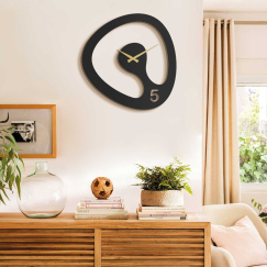 Nástenné hodiny Amorph, 44 cm, čierna
