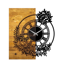 Nástěnné hodiny Flower, 58 cm, hnědá - 5