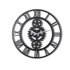 Nástěnné hodiny Gear, 70 cm, černá - 5