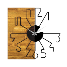 Nástěnné hodiny Wooden, 58 cm, hnědá - 5