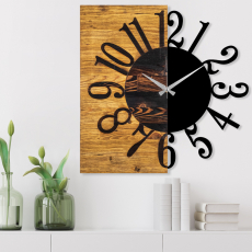 Nástěnné hodiny Wooden Clock, 58 cm, hnědá - 1