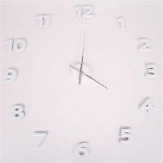 Nástěnné hodiny z lesklých bílých číslic Vita - 1