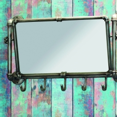 Nástenné zrkadlo s háčiky Aleca, 45 cm, antracitová - 2