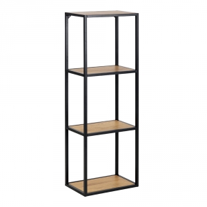 Nástěnný regál s 4 policemi Seashell, 108 cm, dub
