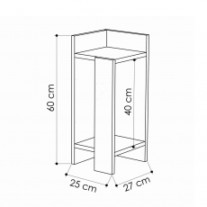 Noční stolek Elos, 60 cm, bílá - 3