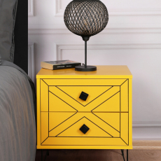 Noční stolek Luna, 55 cm, žlutá - 2