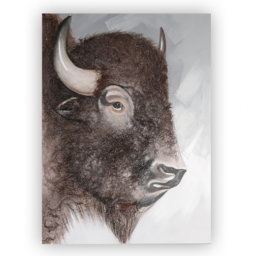 Obraz Buffalo se sisalovou srstí 120 cm, olej na plátně - 1