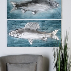 Obraz Fishes 80 cm, olej na plátně, sada 2 ks - 2