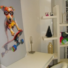 Obraz Pes na skateboardu, 60x120 cm, olej na plátně - 3