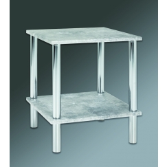 Odkládací stolek Brant, 47 cm, beton / chrom