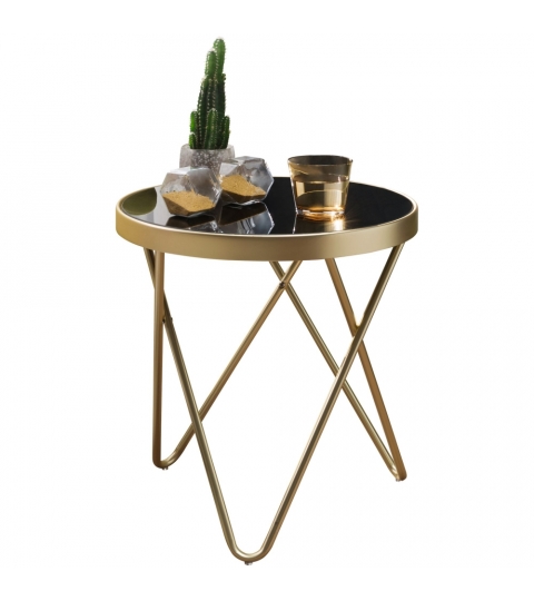 Odkládací stolek Cala, 46 cm, černá / zlatá