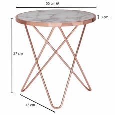 Odkládací stolek Galla, 57 cm, měděná - 4