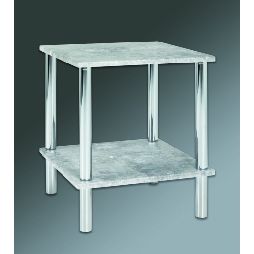 Odkladací stolík Brant, 47 cm, betón/chróm - 1