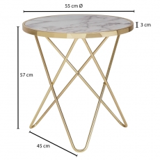 Odkladací stolík Galla, 57 cm, zlatá - 4