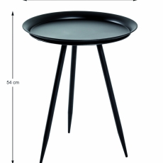 Odkladací stolík Lemra, 54 cm, čierna - 3