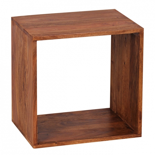 Odkladací stolík Mumbai cube, 43,5 cm, masív Sheesham - 1