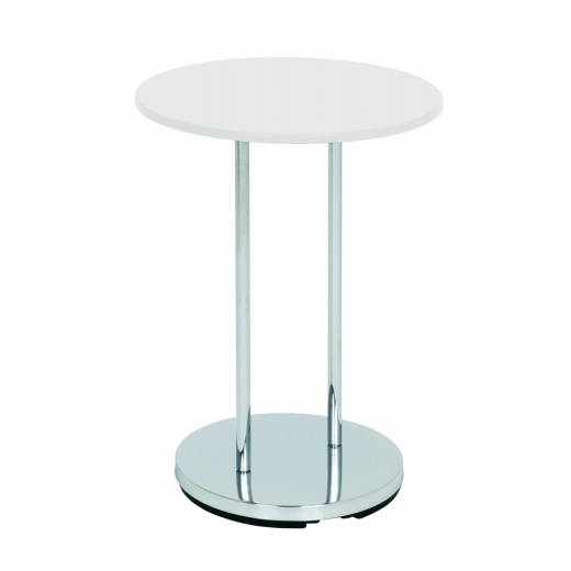Odkladací stolík Raymond, 55 cm, biela / chróm - 1