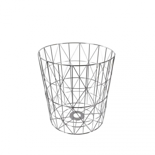 Odpadkový koš kovový Basket, 38 cm, stříbrná - 1