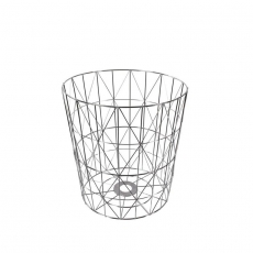 Odpadkový koš kovový Basket, 38 cm, stříbrná - 1
