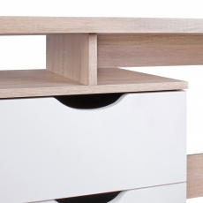 Písací stôl so zásuvkami Samo, 120 cm, Sonoma dub/biela - 7