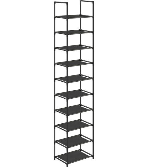 Policový botník Element, 173 cm, černá
