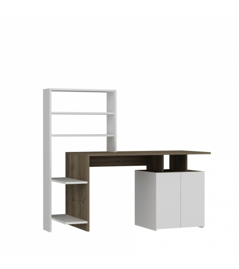 Pracovní stůl Melis, 146 cm, ořech / bílá