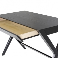 Pracovný stôl so zásuvkou Trixy, 90 cm, čierna - 2