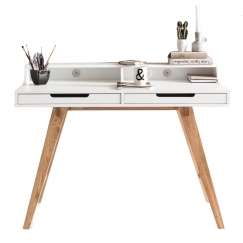 Pracovný stôl Helen, 110 cm, biela/dub