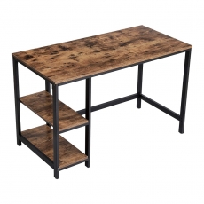 Pracovný stôl Lera, 120 cm, hnedá/čierna - 1