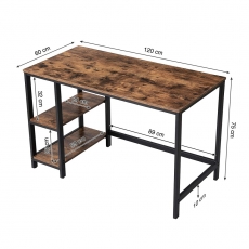 Pracovný stôl Lera, 120 cm, hnedá/čierna - 6