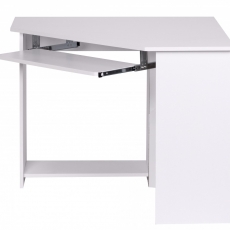 Rohový počítačový stůl s výsuvnou klávesnicí Roman, 103 cm, bílá - 2
