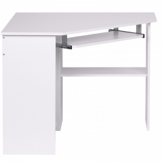 Rohový počítačový stůl s výsuvnou klávesnicí Roman, 103 cm, bílá - 5