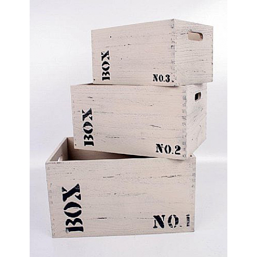 Sada 3 úložných krabic Wood No. 1,2,3 - 1