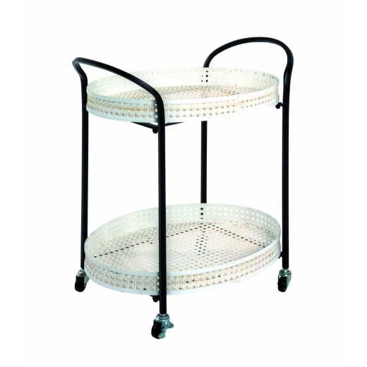 Servírovací stolek Feril, 70 cm, béžová / černá - 1