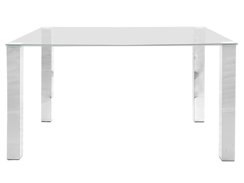 Stôl so sklenenou doskou Canton 140 cm, číre sklo, sklo / chróm