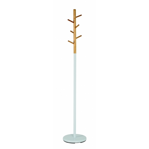 Stojanový vešiak Dylan, 175 cm, biela/bambus - 1