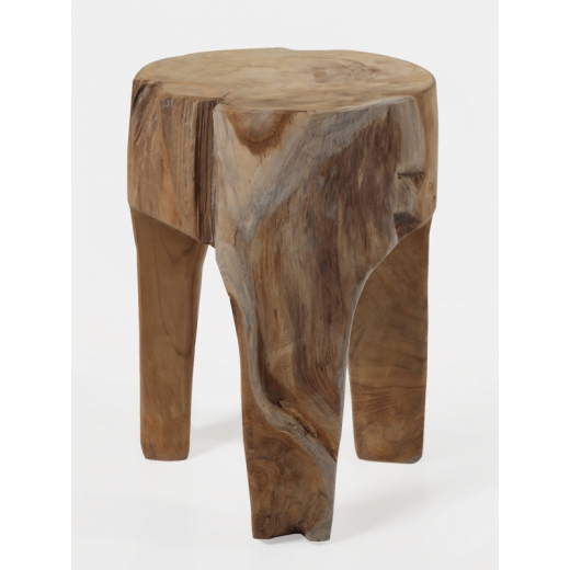 Stolička trojnožka Bella, masivní dřevo teak - 1