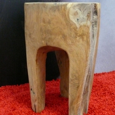 Stolička trojnožka Bella, masivní dřevo teak - 5