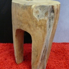 Stolička trojnožka Bella, masivní dřevo teak - 6