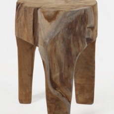 Stolička trojnožka Bella, masivní dřevo teak - 1