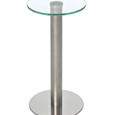 Stolík s nerezovou podnožou Minor, 30 cm číre sklo - 1