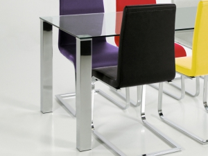 Stůl se skleněnou deskou Canton 90 cm, čiré sklo