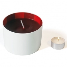 Svícen porcelánový / svíčka Red Stripes, 7x10 cm - 3