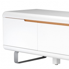 TV stolek se zásuvkami a výklopnými dvířky Space bílá / dub - 2