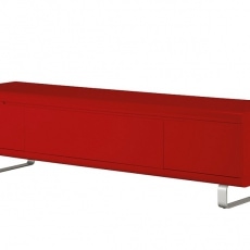 TV stolek se zásuvkami a výklopnými dvířky Space červená - 1