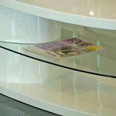 TV stolík oválny so sklenenou policou Pull - 3