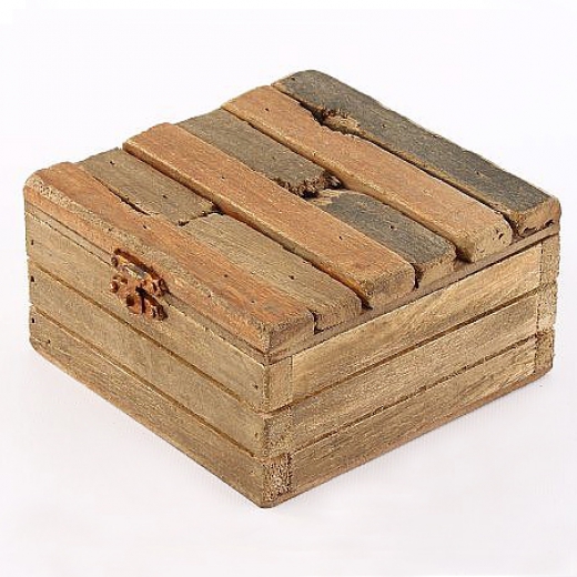 Úložná krabica s vekom drevená Maritime, 12 cm - 1