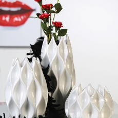 Váza keramická Cesena, 35 cm, bílá - 1