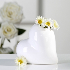 Váza keramická Lovely, 13 cm, bílá - 2